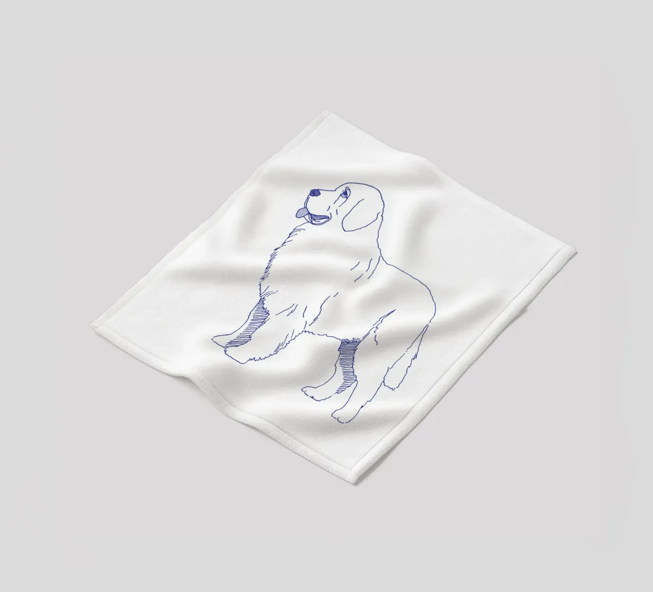 Newfoundlander fleecedeken van Blue on White