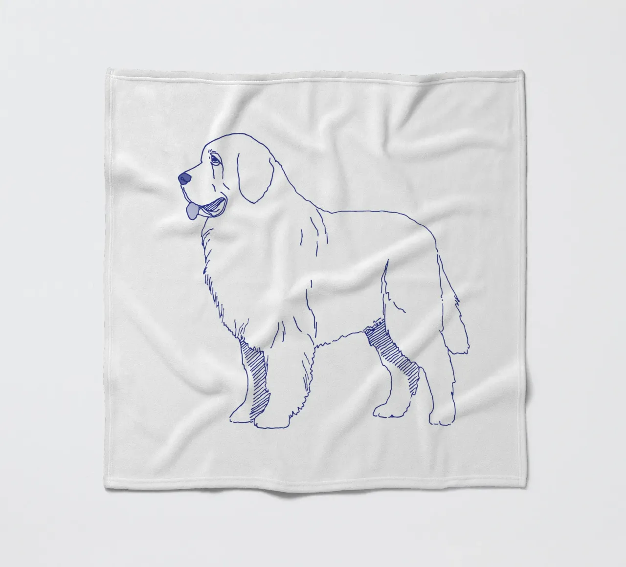 Newfoundlander fleecedeken van Blue on White