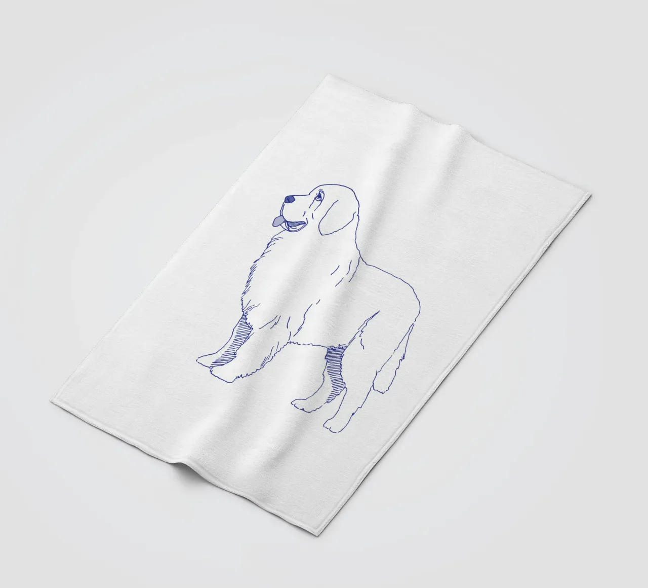 Newfoundlander fleecedeken van Blue on White