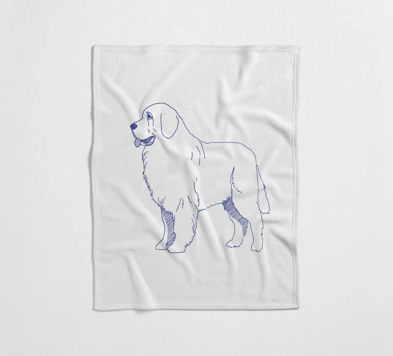 Newfoundlander fleecedeken van Blue on White