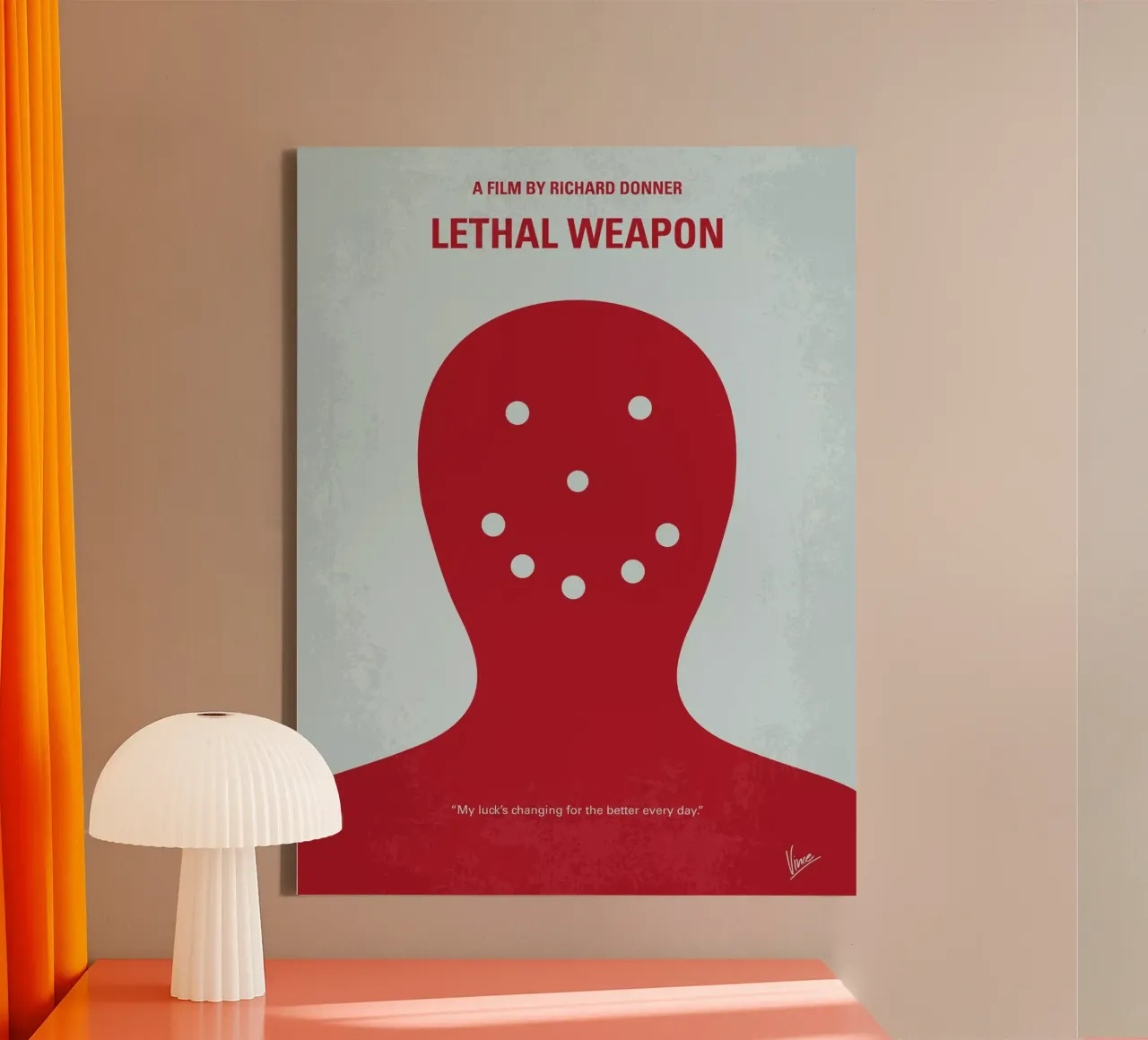 No327 My Lethal Weapon minimal movie poster tela da Chungkong