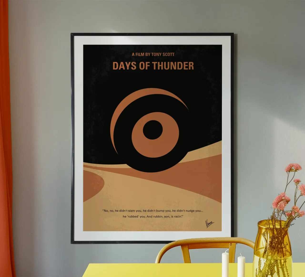 No332 My DAYS OF THUNDER minimal movie poster carta hahnemühle da Chungkong