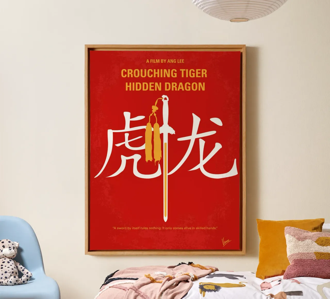 No334 My Crouching Tiger Hidden Dragon minimal movie poster canvas met Baklijst van Chungkong