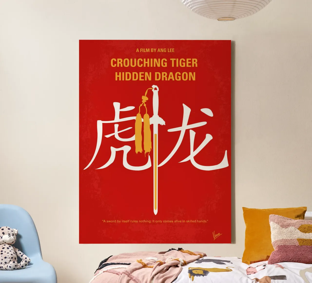 No334 My Crouching Tiger Hidden Dragon minimal movie poster canvas met Baklijst van Chungkong