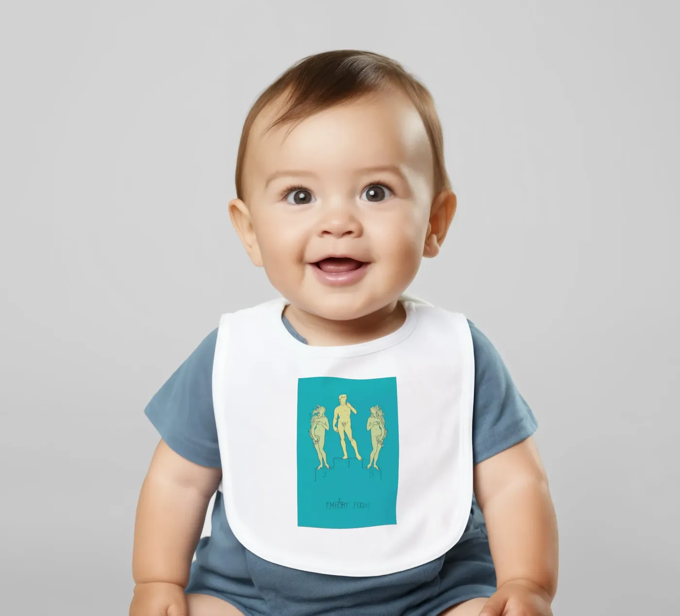 Empört Euch! baby bib by Andreas Wundersee