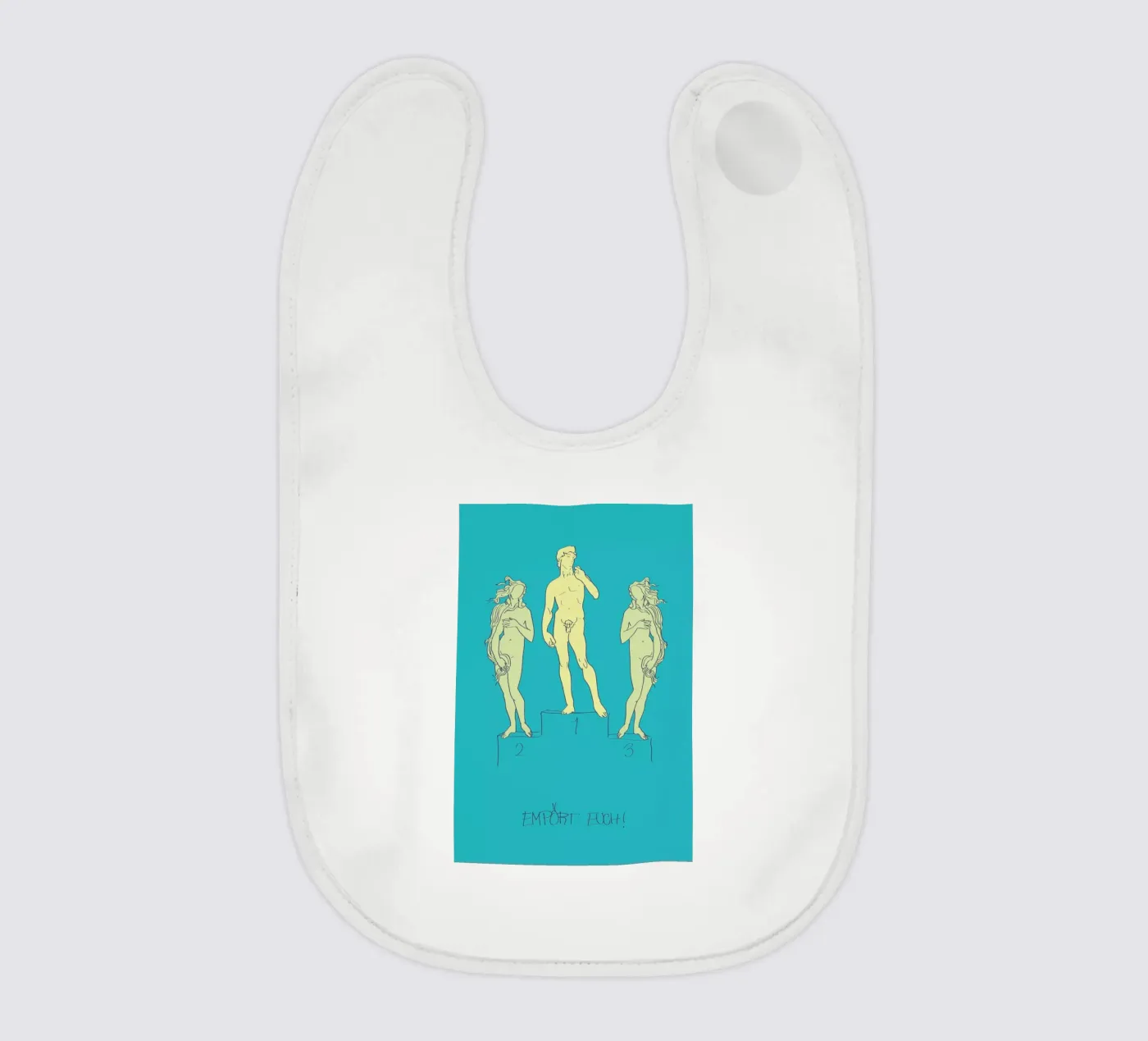 Empört Euch! baby bib by Andreas Wundersee