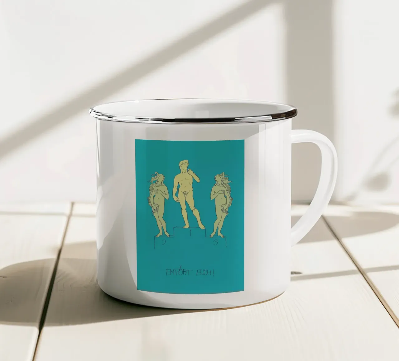 Empört Euch! tazza in smalto da Andreas Wundersee