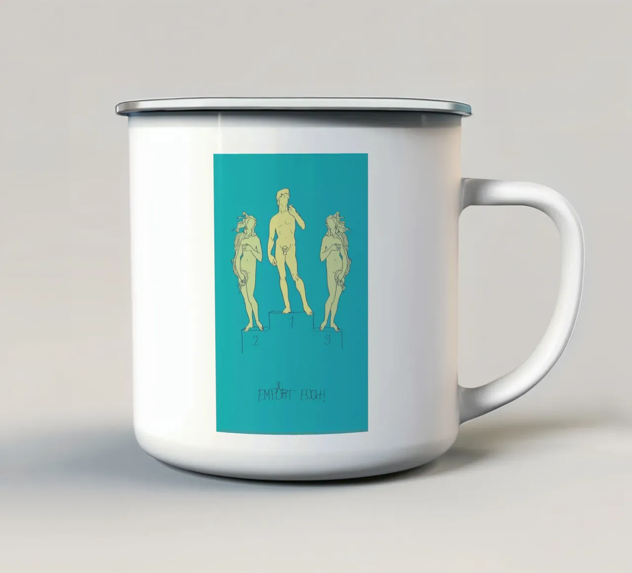 Empört Euch! tazza in smalto da Andreas Wundersee