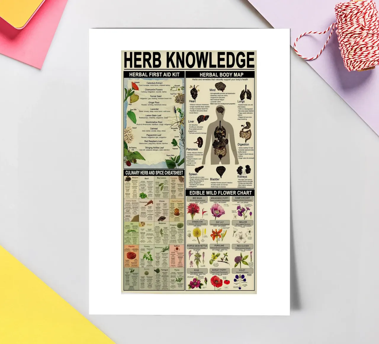 Kruidenkennis stickervel van Maritiknowled