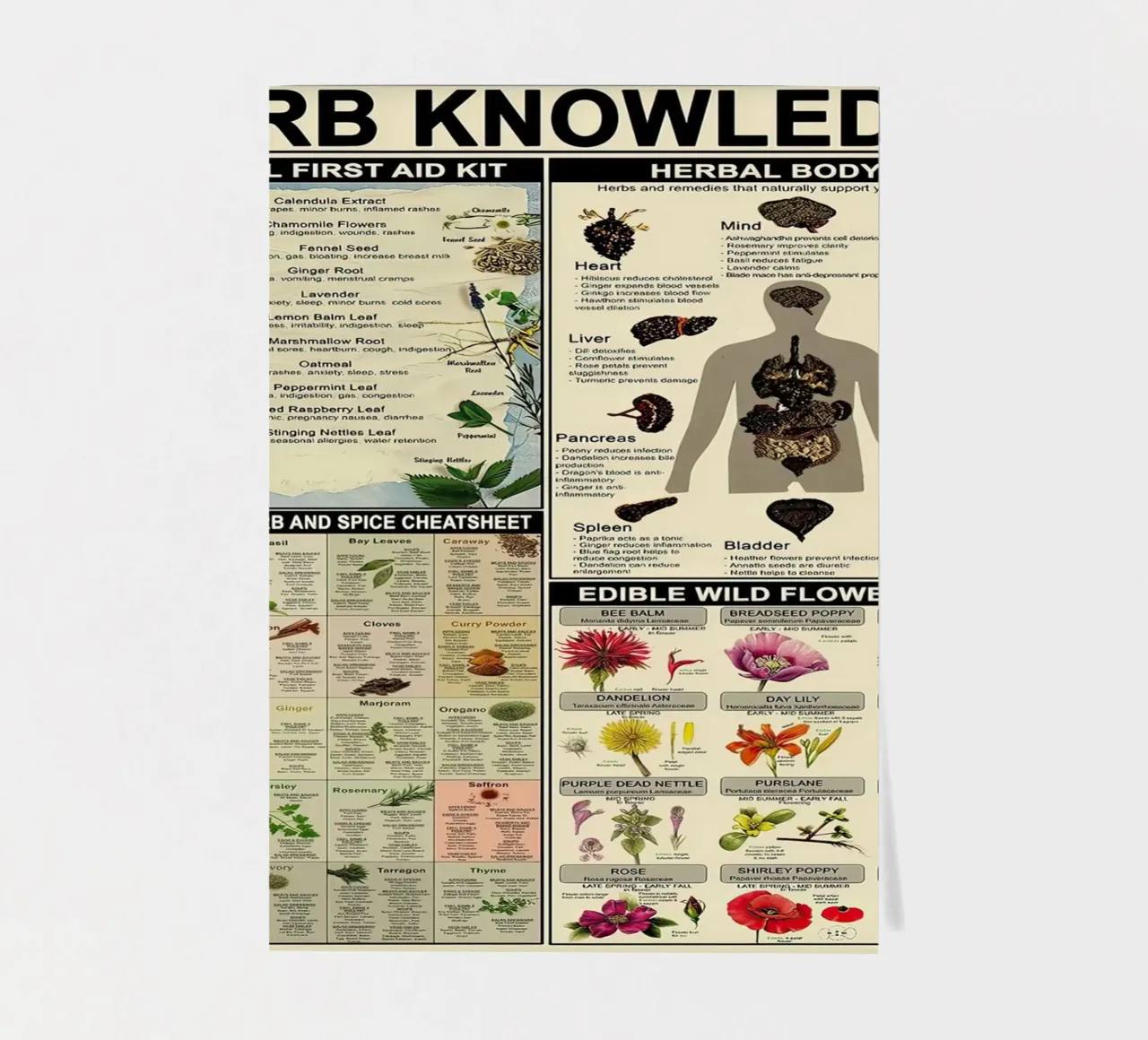 Kruidenkennis stickervel van Maritiknowled