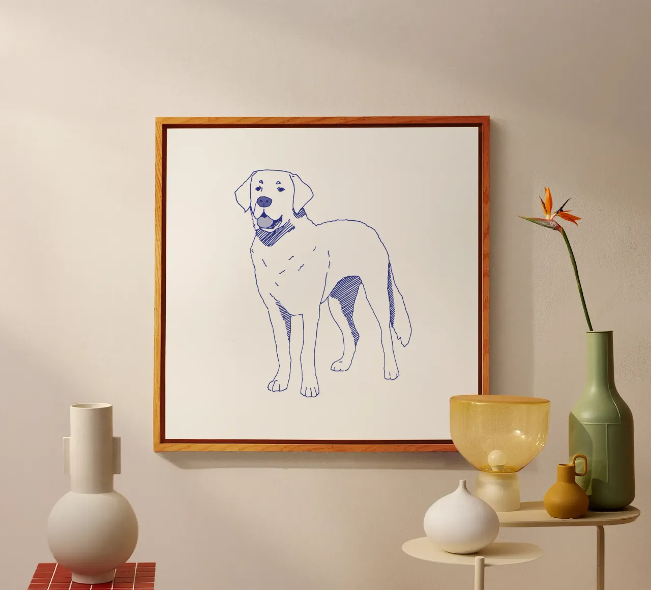 Labrador plexiglass da Blue on White