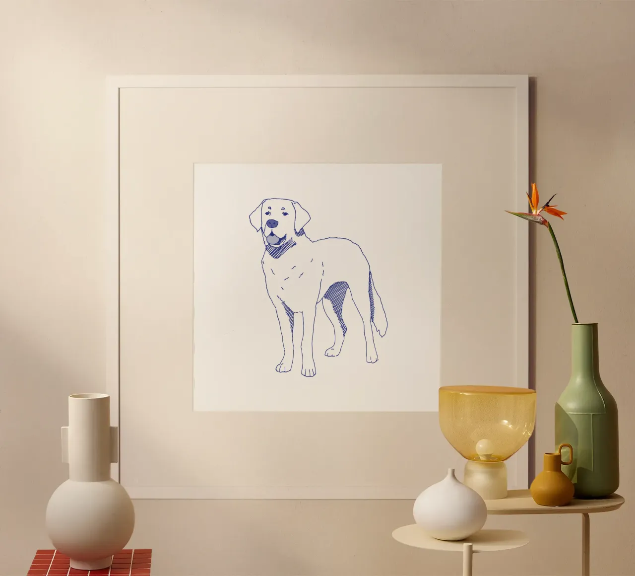 Labrador poster da Blue on White