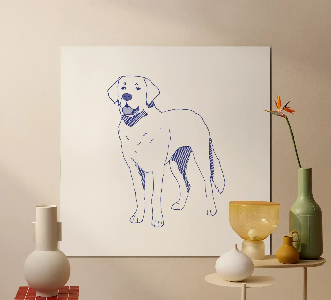 Labrador poster da Blue on White
