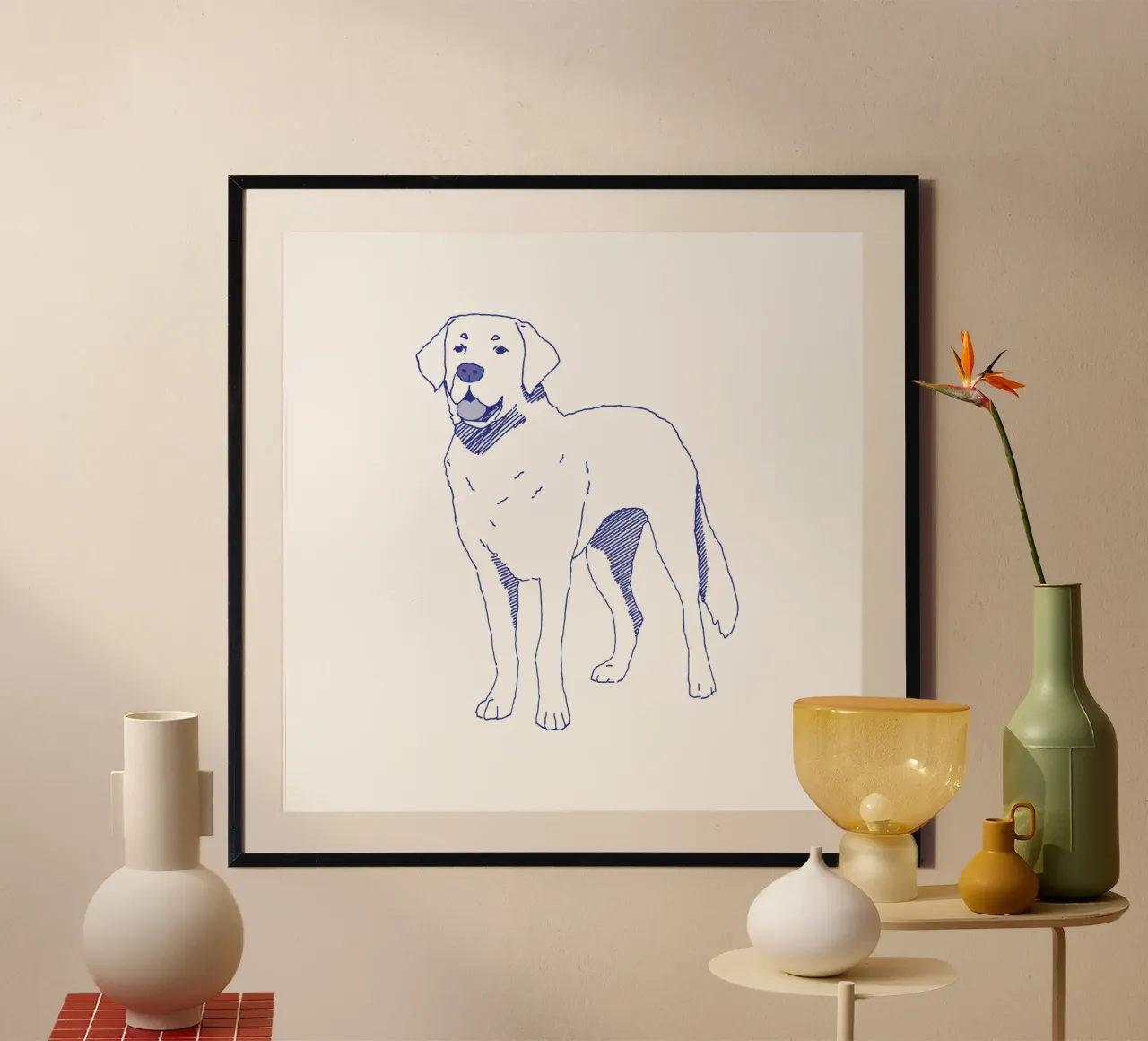 Labrador poster da Blue on White