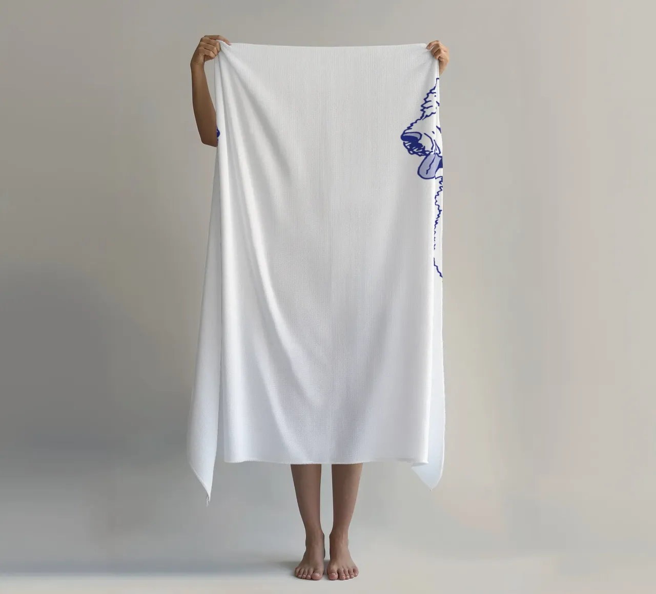 Goldendoodle telo mare da Blue on White