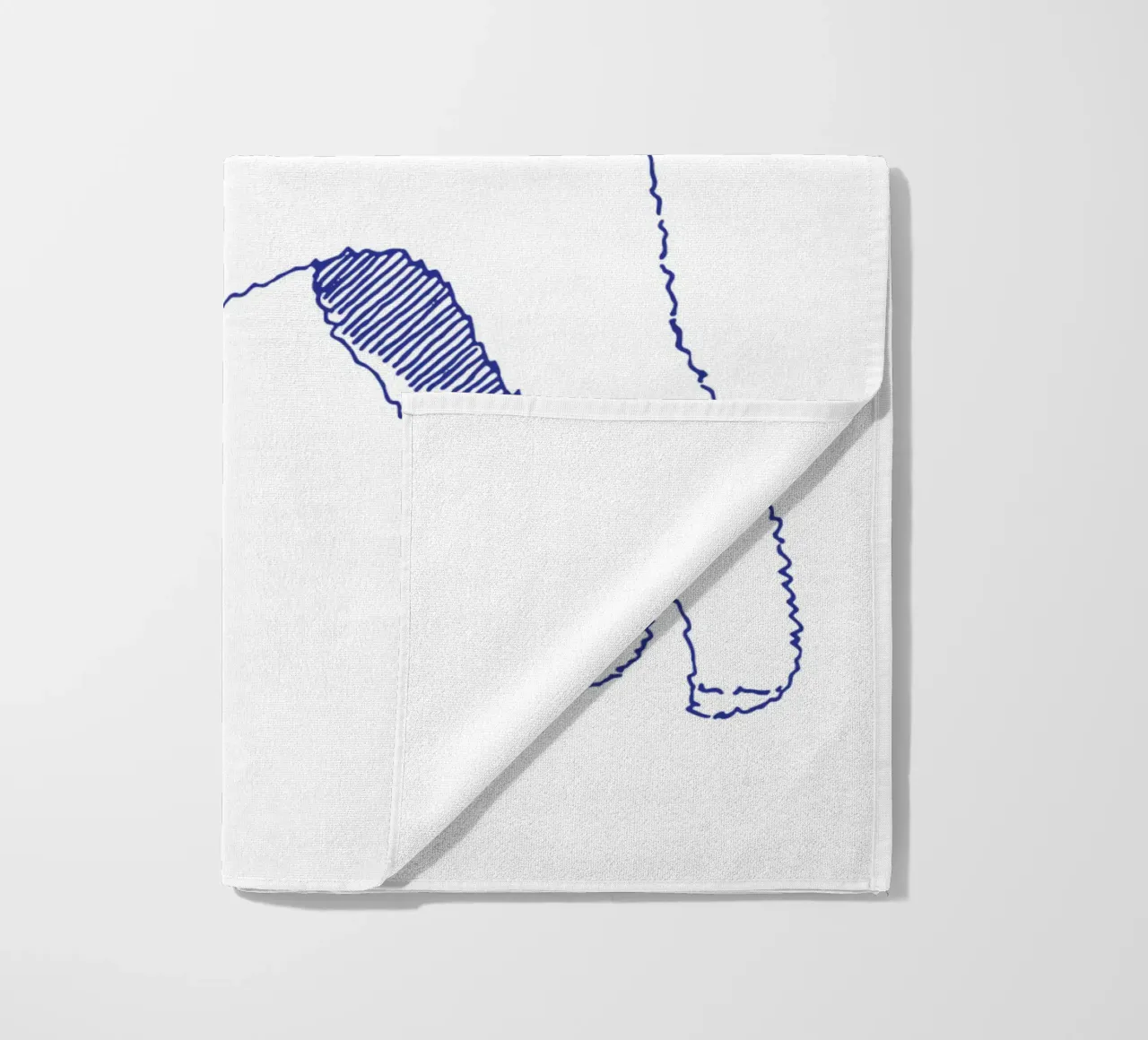 Goldendoodle telo mare da Blue on White