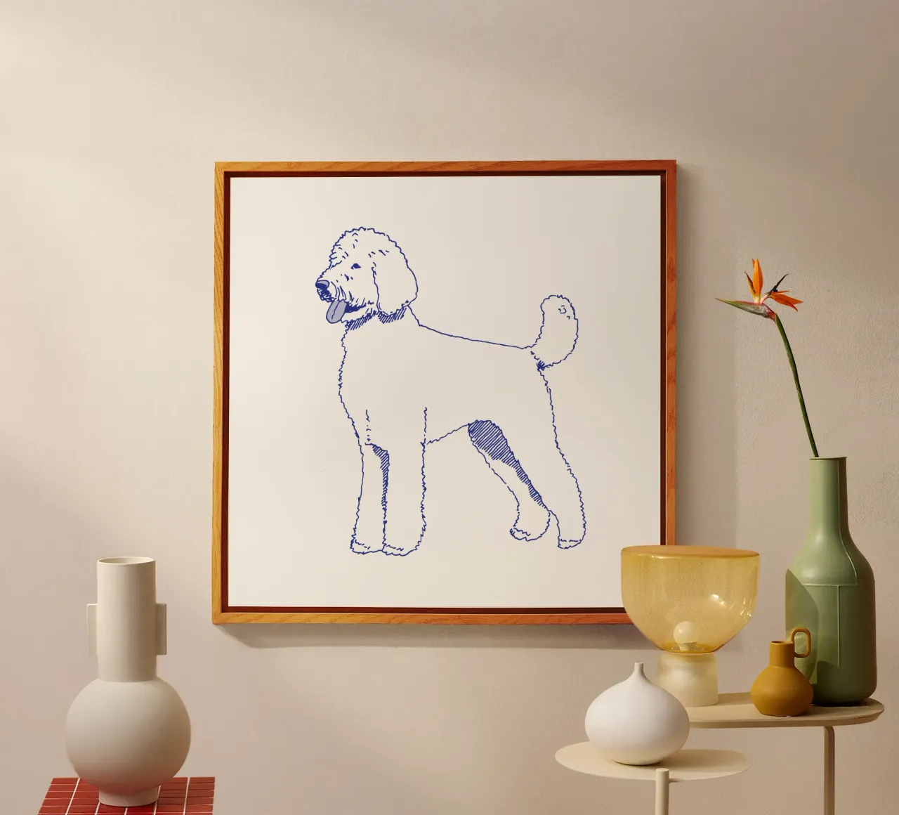 Goldendoodle plexiglass da Blue on White