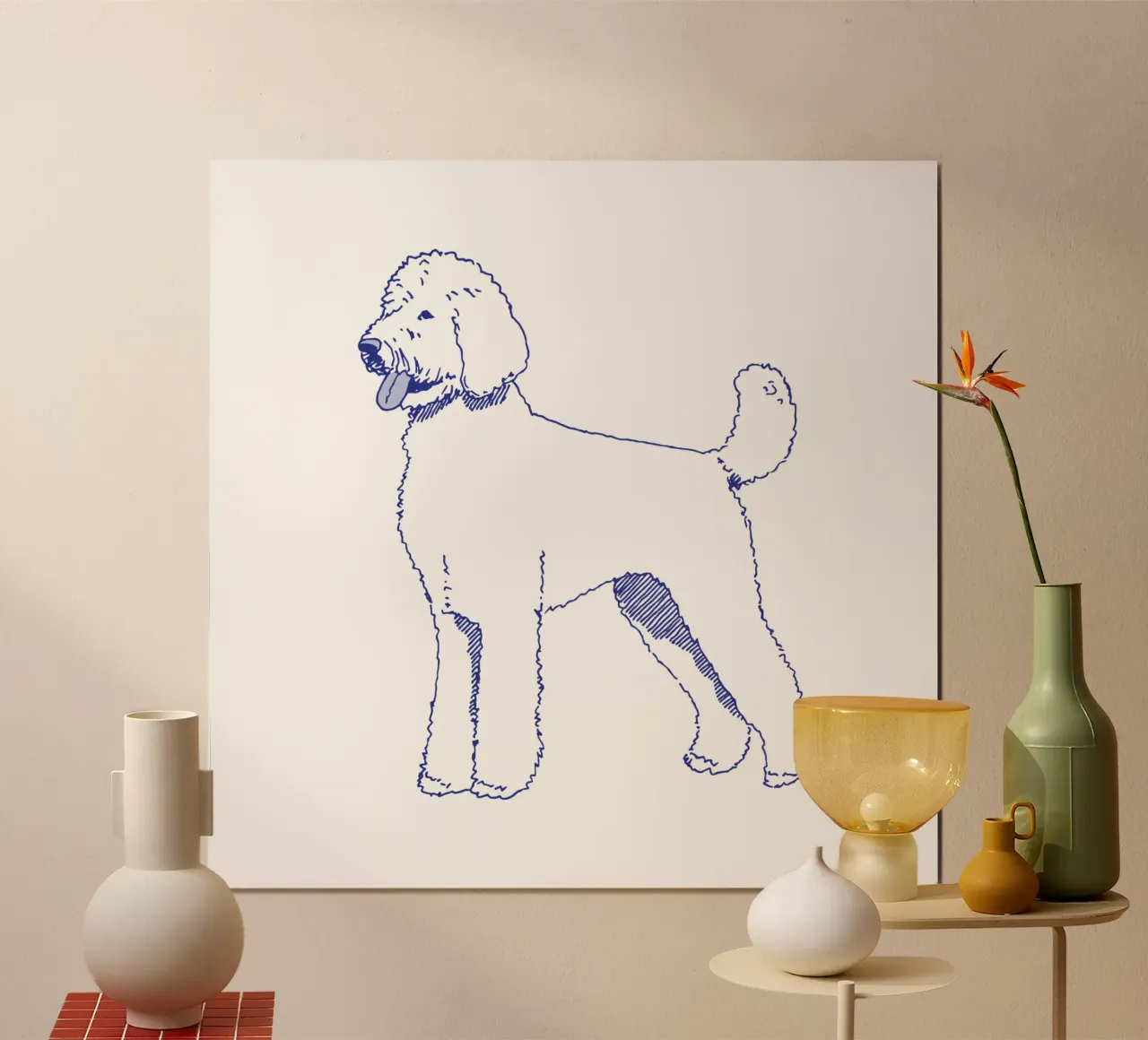 Goldendoodle poster da Blue on White