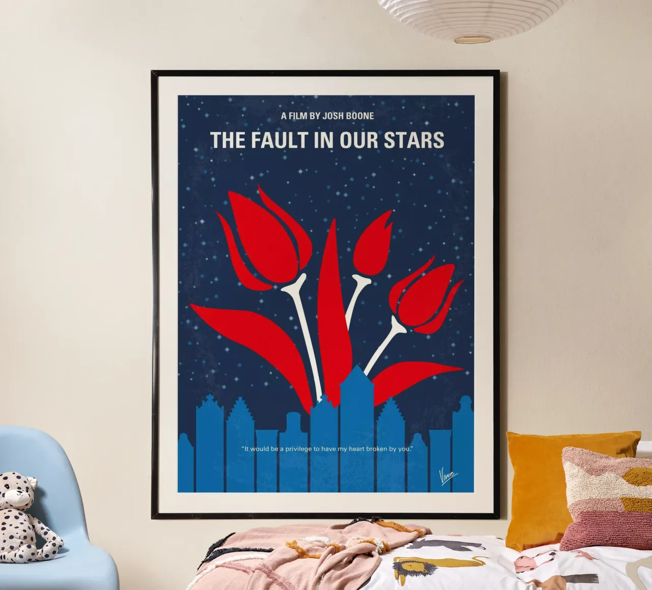 No340 My The Fault in Our Stars minimal movie poster poster con telaio in plastica da Chungkong