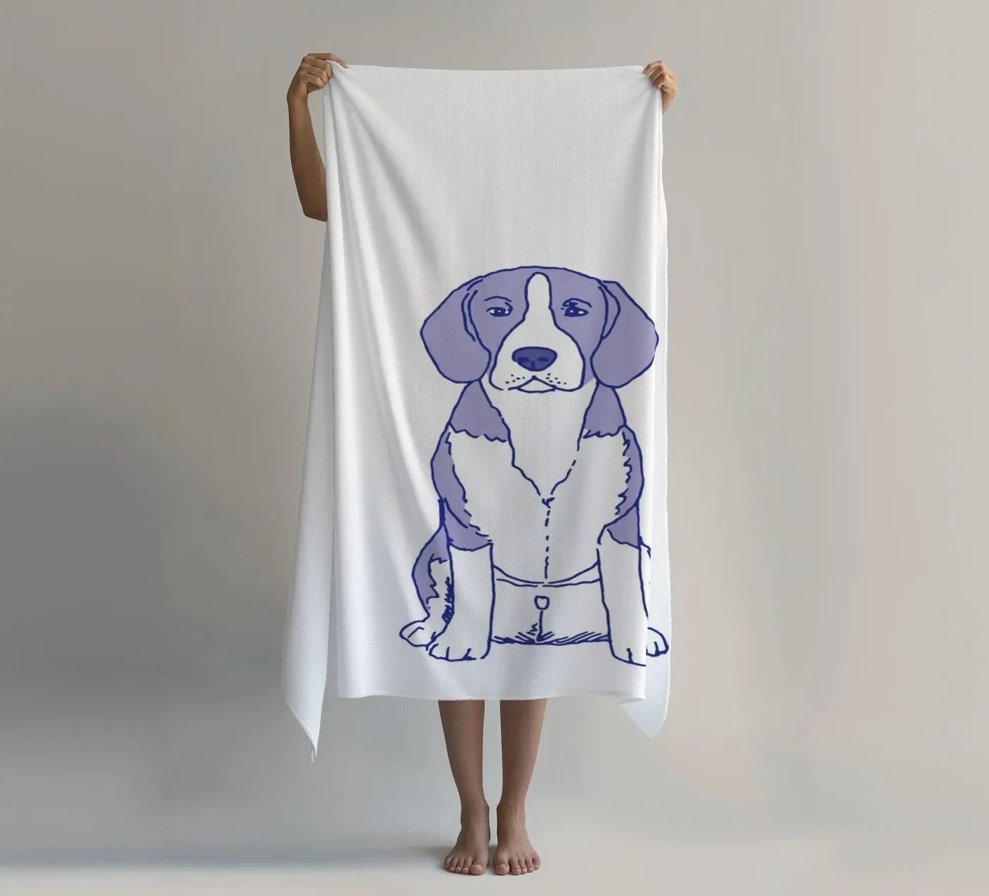 Mendicante telo mare da Blue on White