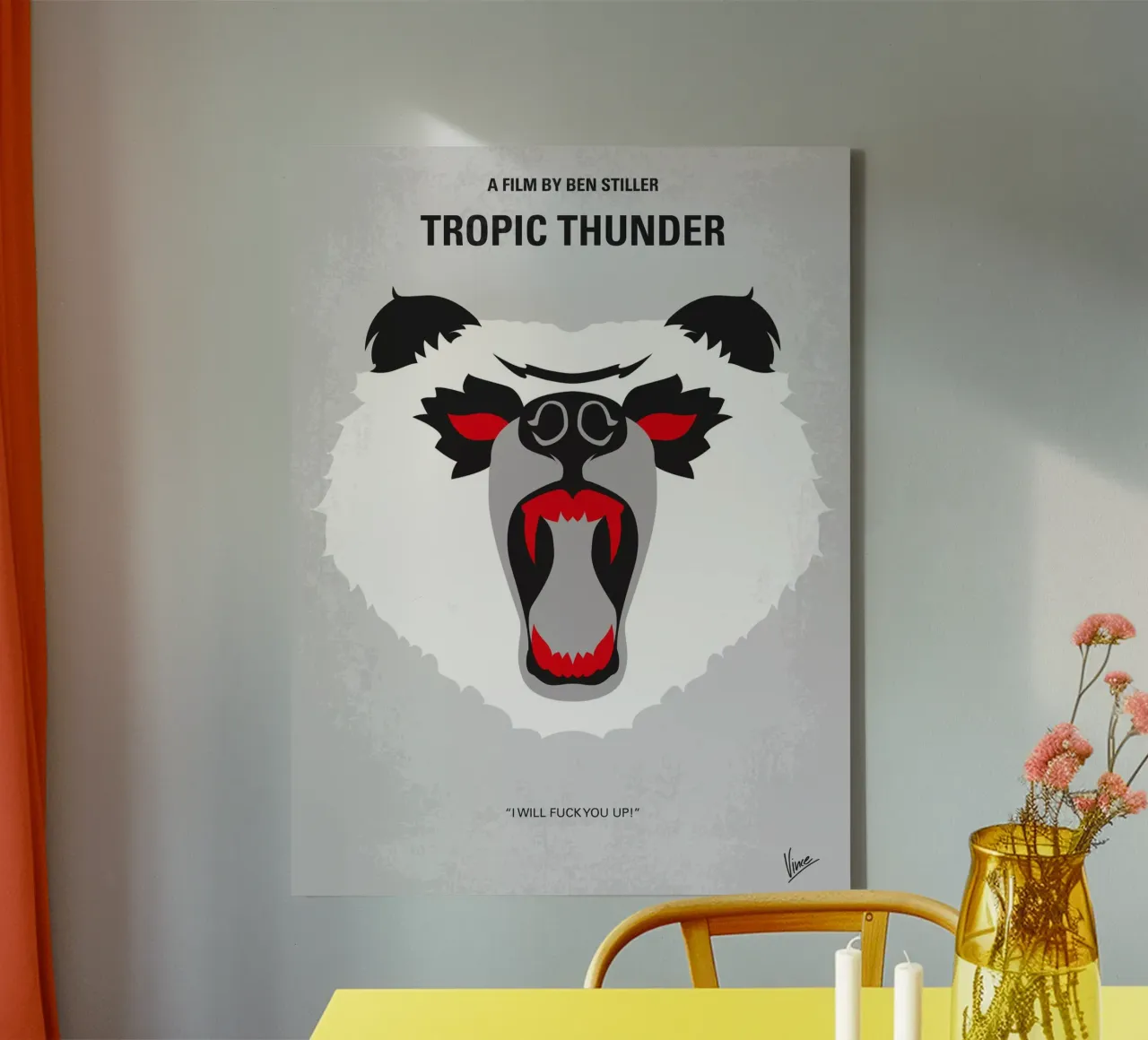 No344 My TROPIC THUNDER minimal movie poster tela con Cornice a cassetta da Chungkong