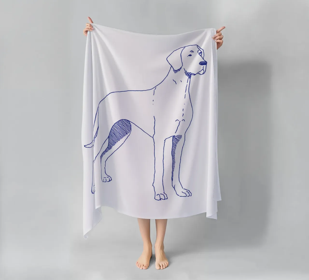 Dogue telo mare da Blue on White