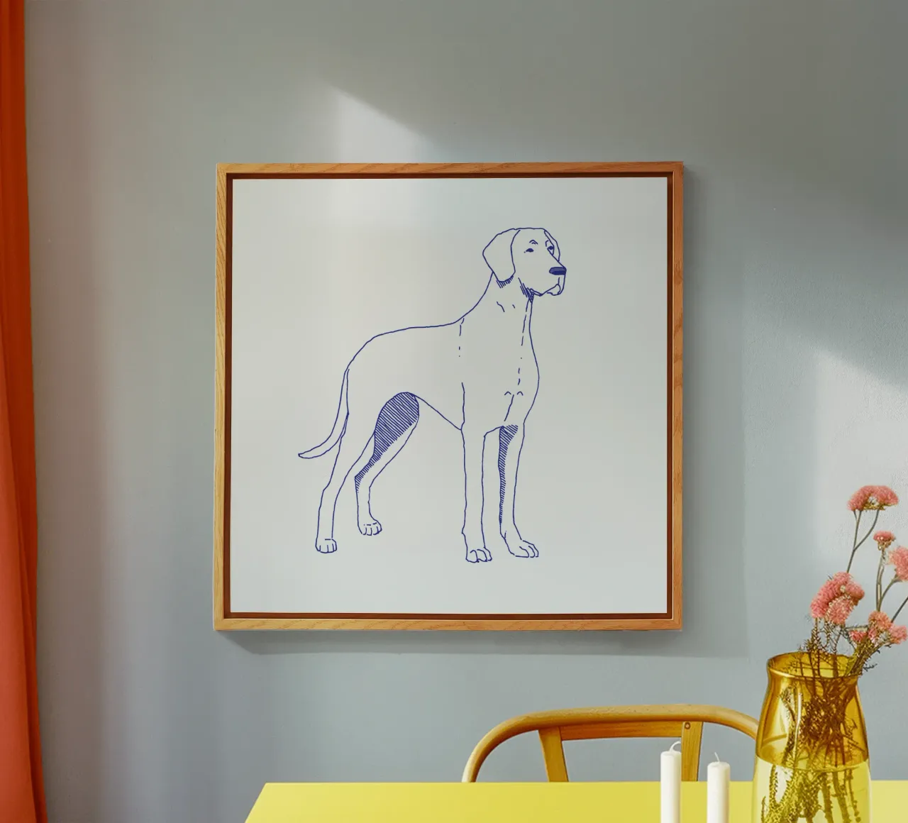 Dogue plexiglass da Blue on White