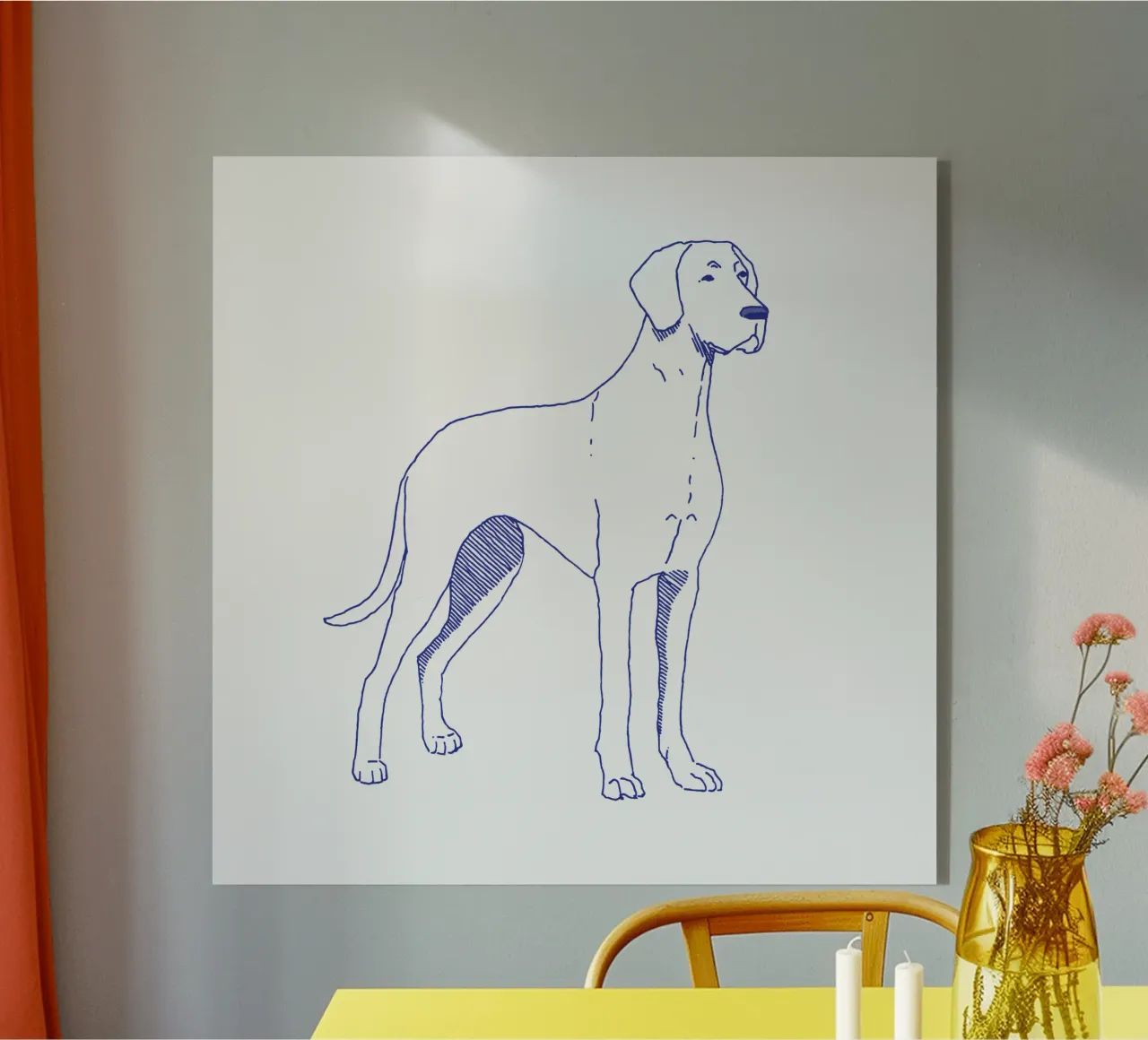 Dogue plexiglass da Blue on White