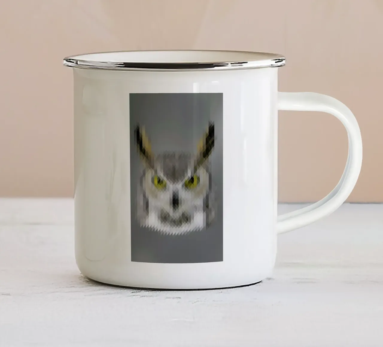 Owl tazza in smalto da Nur Mut