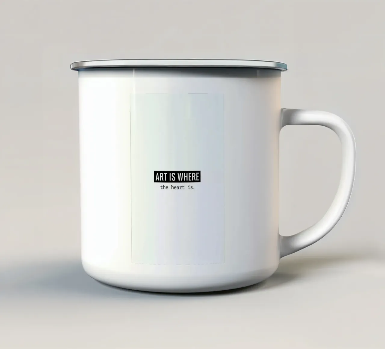 Art is where the heart is tazza in smalto da Andreas Wundersee
