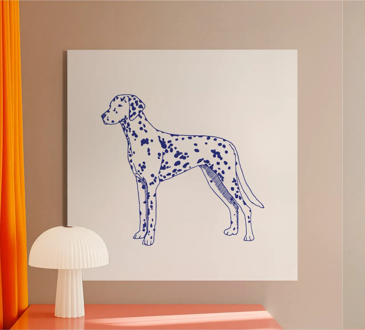 Dalmatian plexiglass da Blue on White
