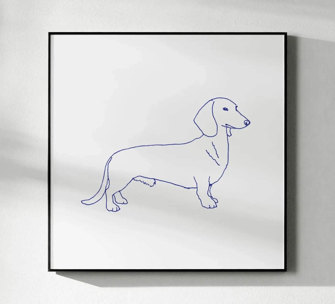 teckel plexiglas de Blue on White