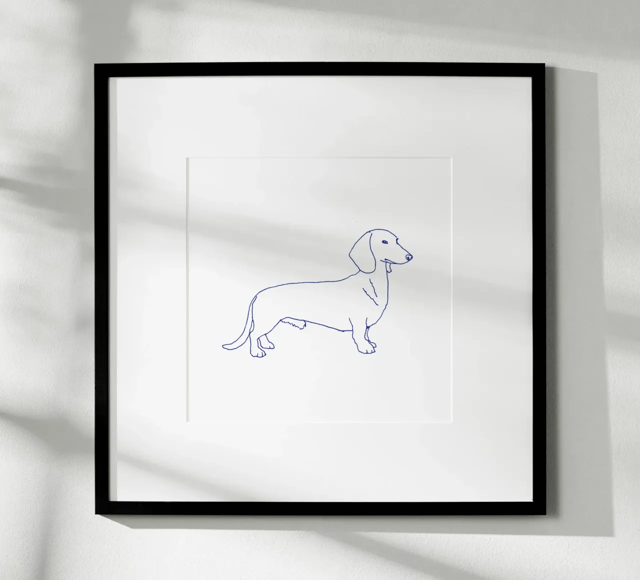 teckel poster van Blue on White