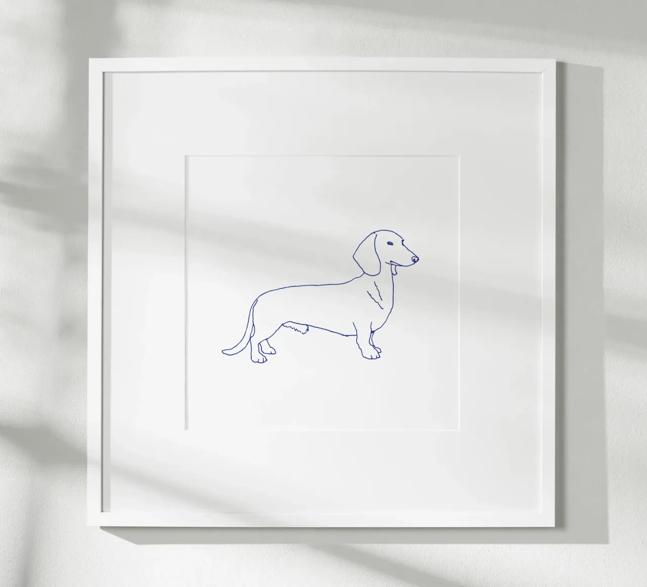 teckel poster van Blue on White