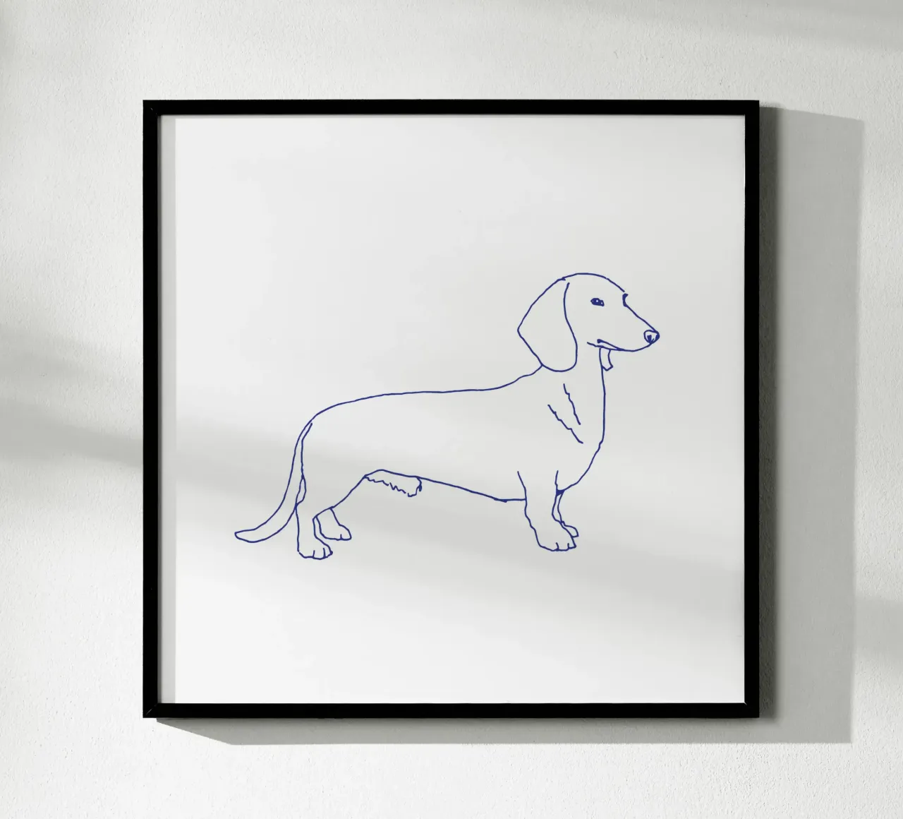 teckel poster van Blue on White