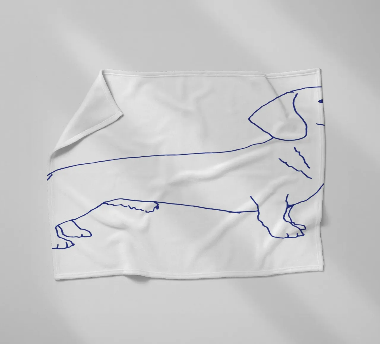 teckel fleecedeken van Blue on White