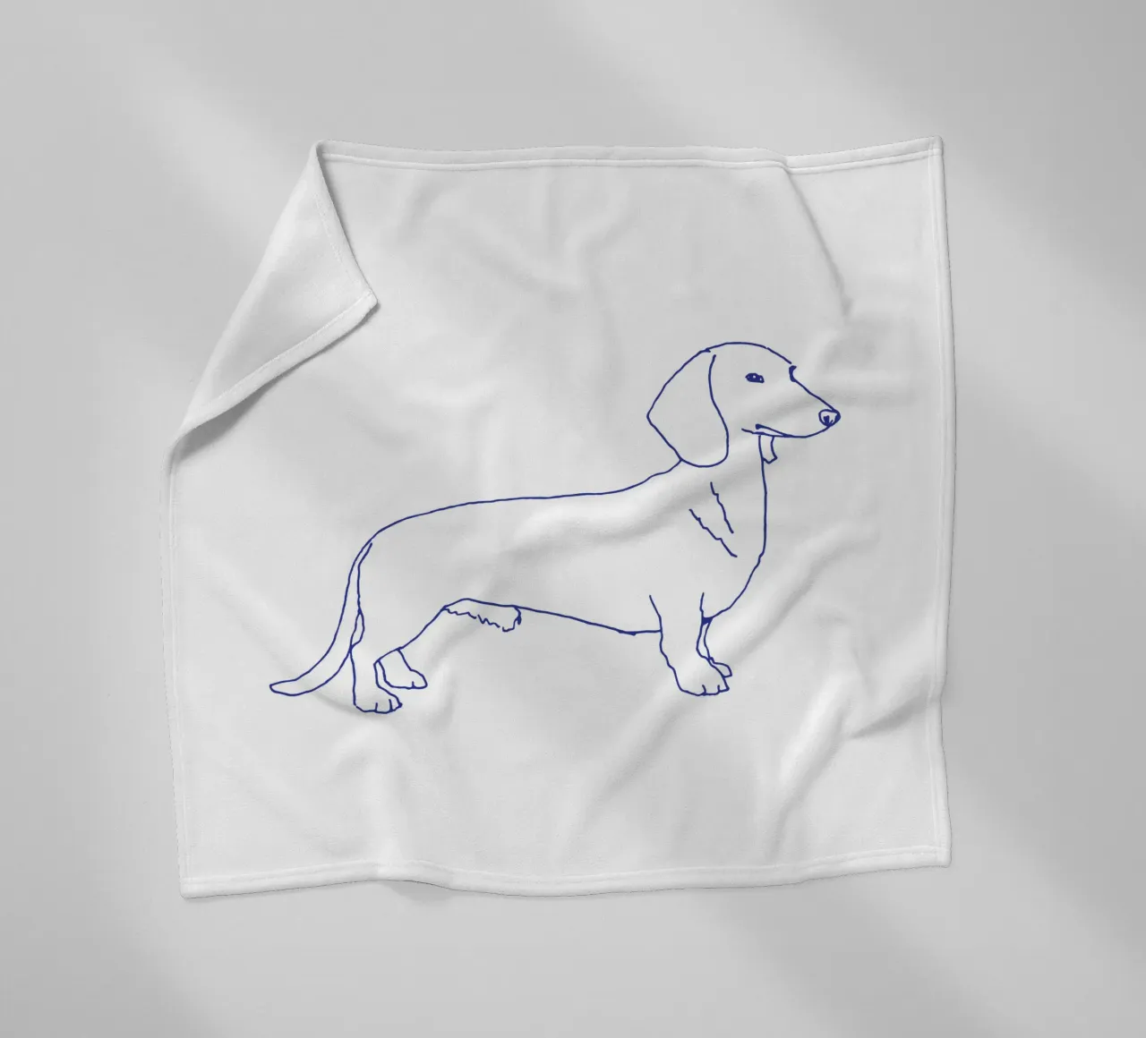 teckel fleecedeken van Blue on White