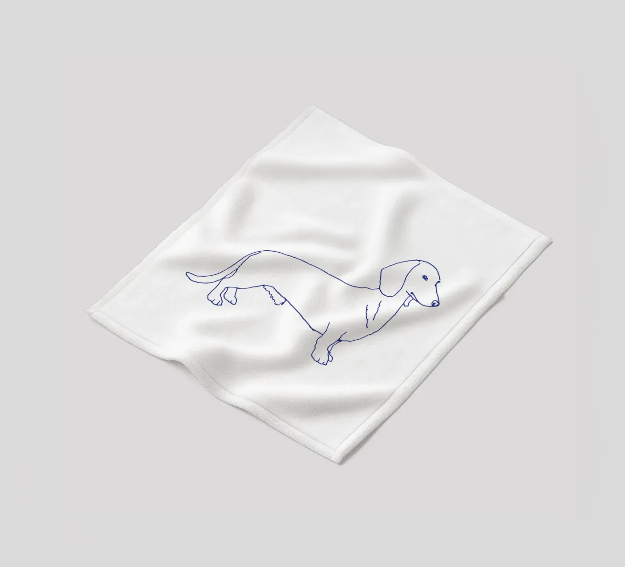 teckel fleecedeken van Blue on White