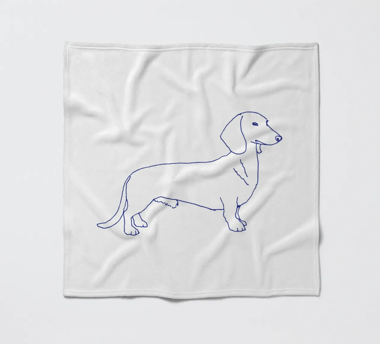 teckel fleecedeken van Blue on White