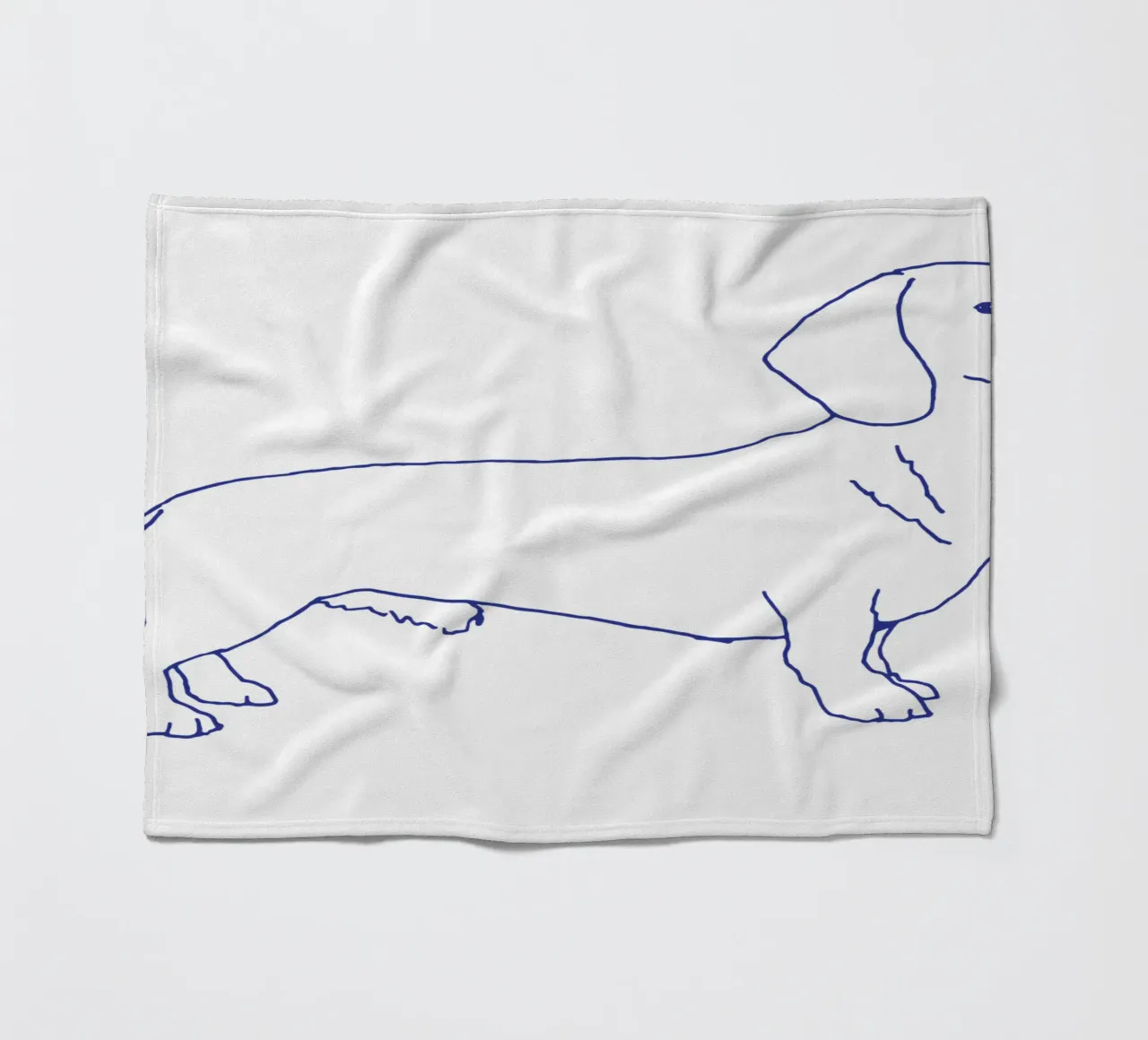 teckel fleecedeken van Blue on White