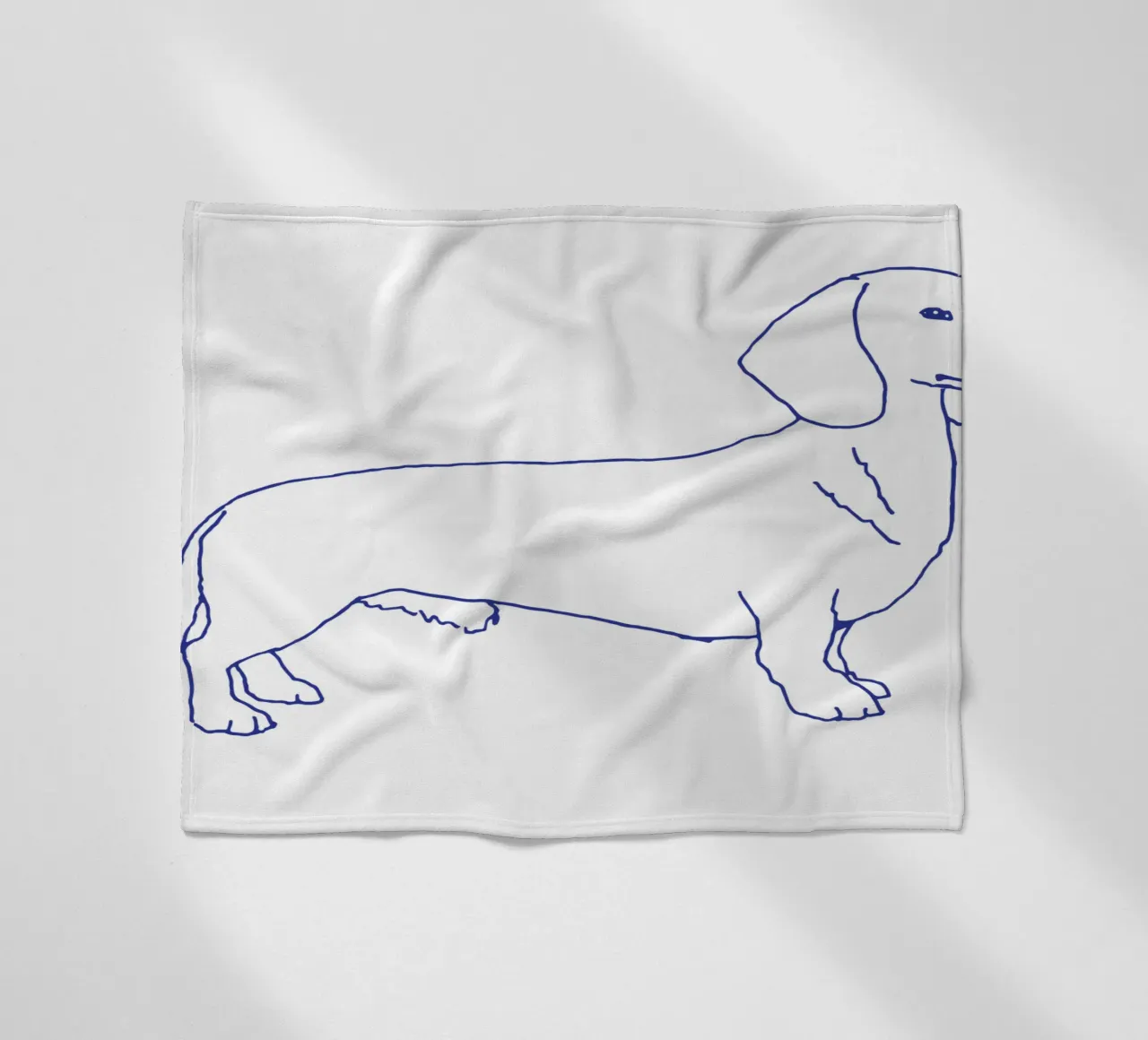 teckel fleecedeken van Blue on White