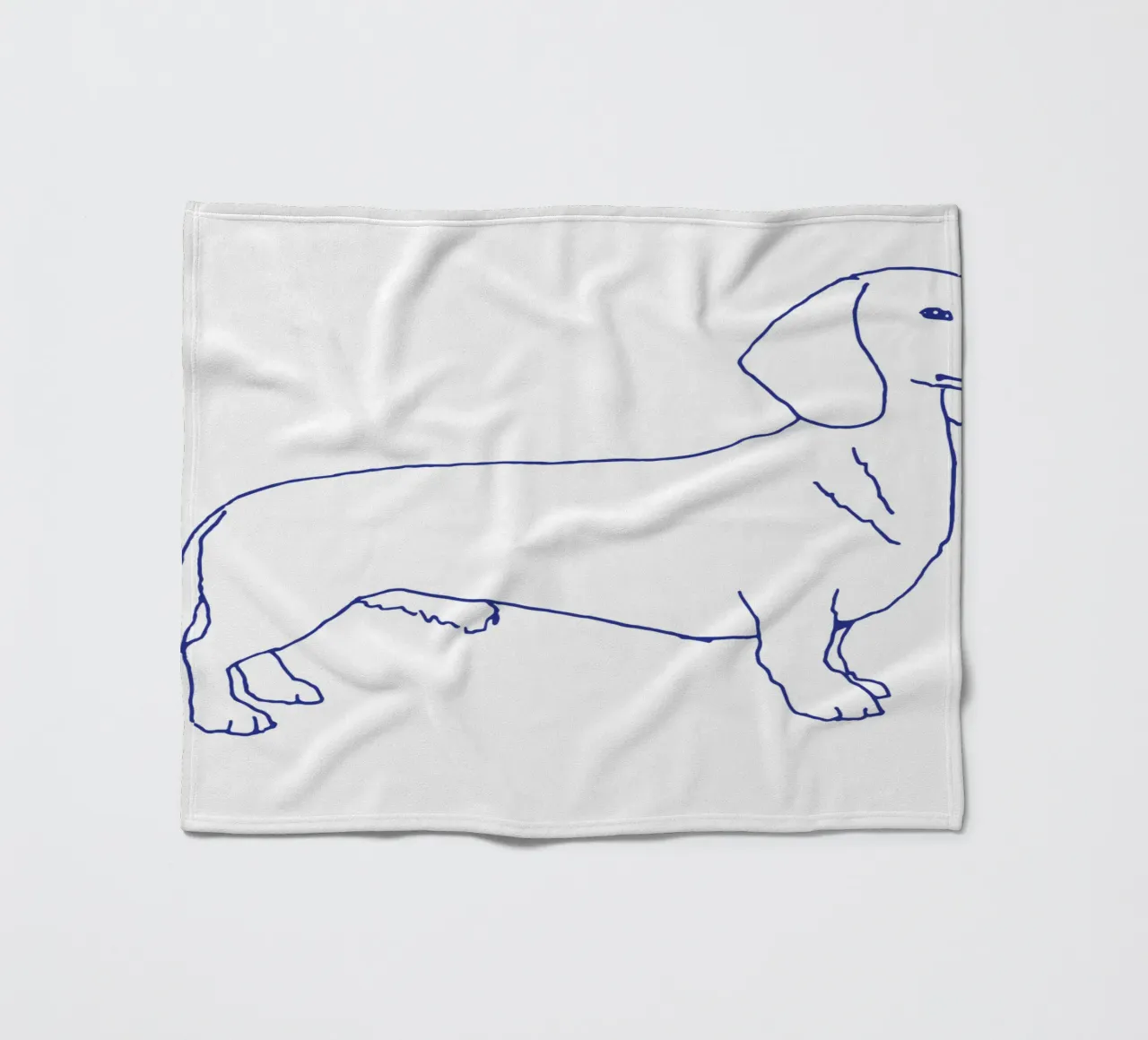 teckel fleecedeken van Blue on White