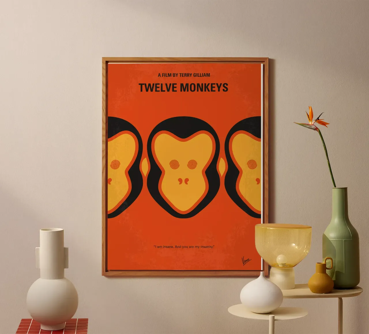 No355 My 12 MONKEYS minimal movie poster alluminio dibond da Chungkong