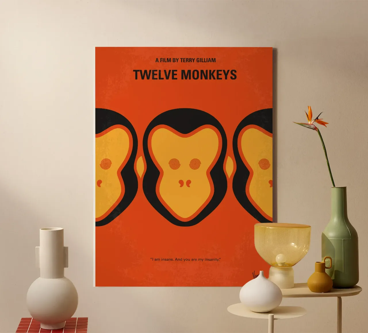 No355 My 12 MONKEYS minimal movie poster tela con Cornice a cassetta da Chungkong