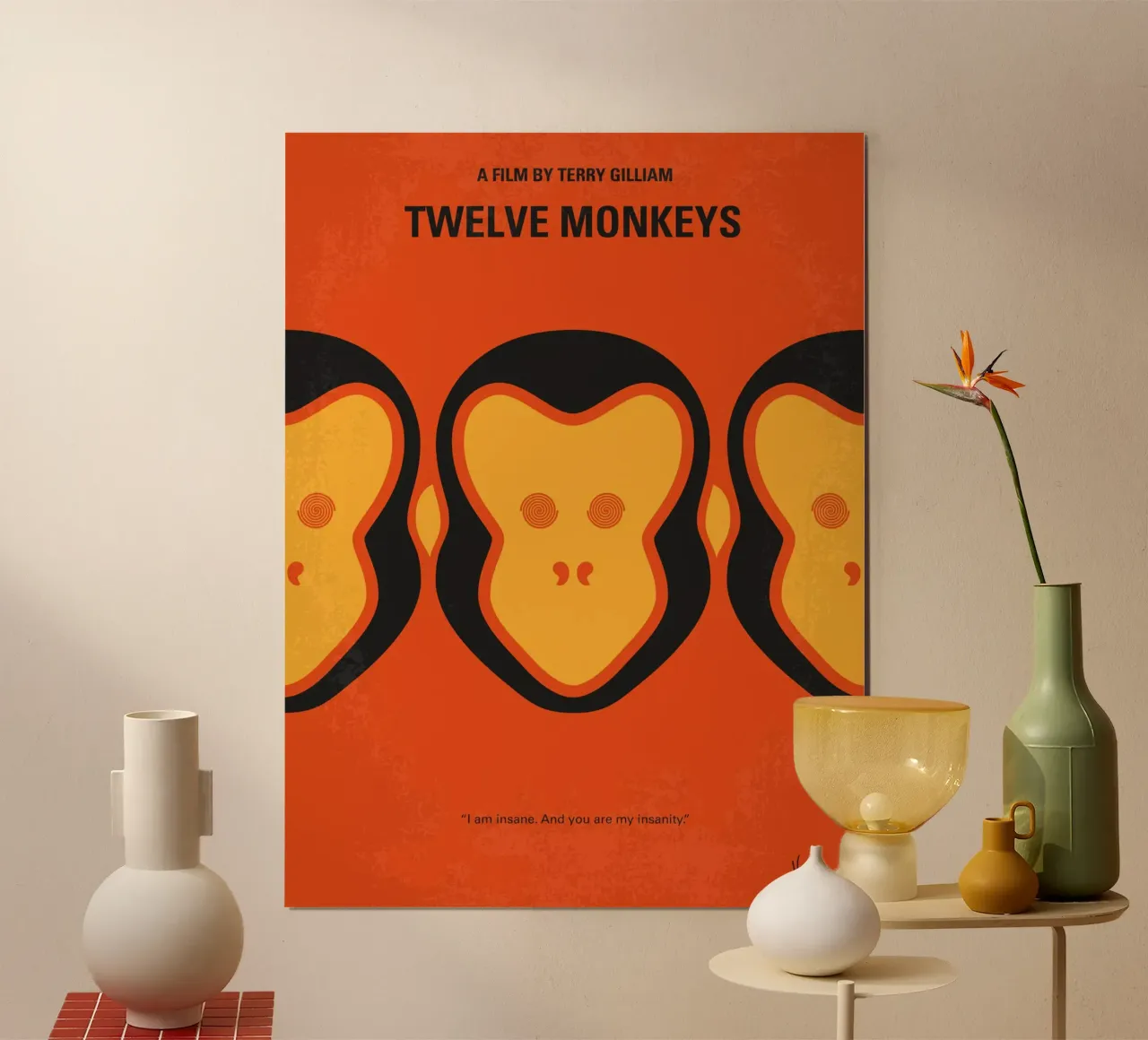 No355 My 12 MONKEYS minimal movie poster carta hahnemühle da Chungkong