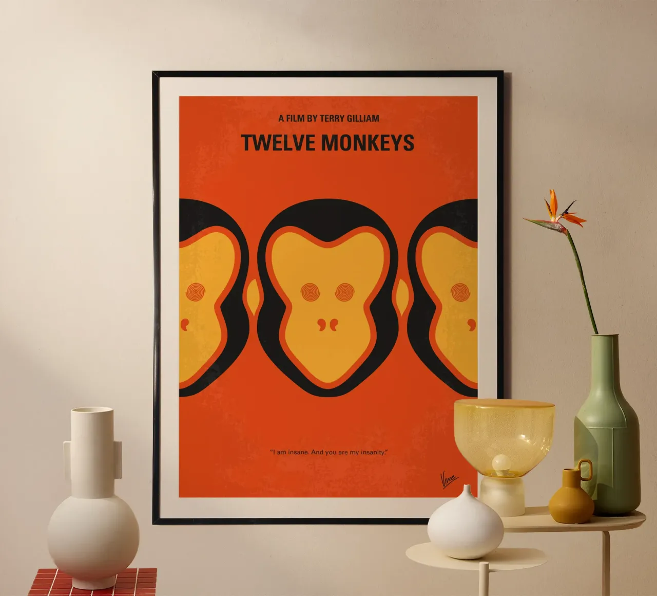 No355 My 12 MONKEYS minimal movie poster carta hahnemühle da Chungkong