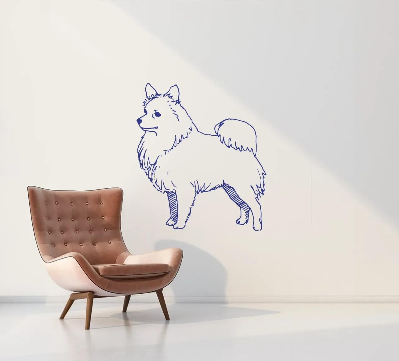 pointed fotobehang van Blue on White