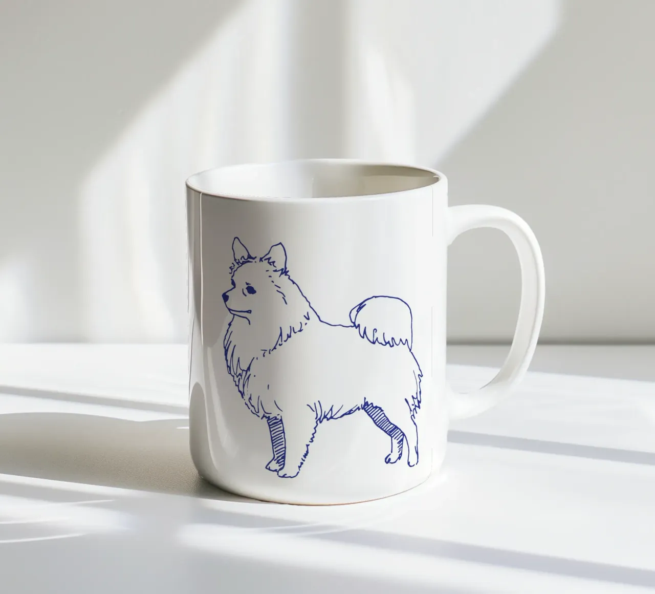 pointed ceramic mug by Blue on White