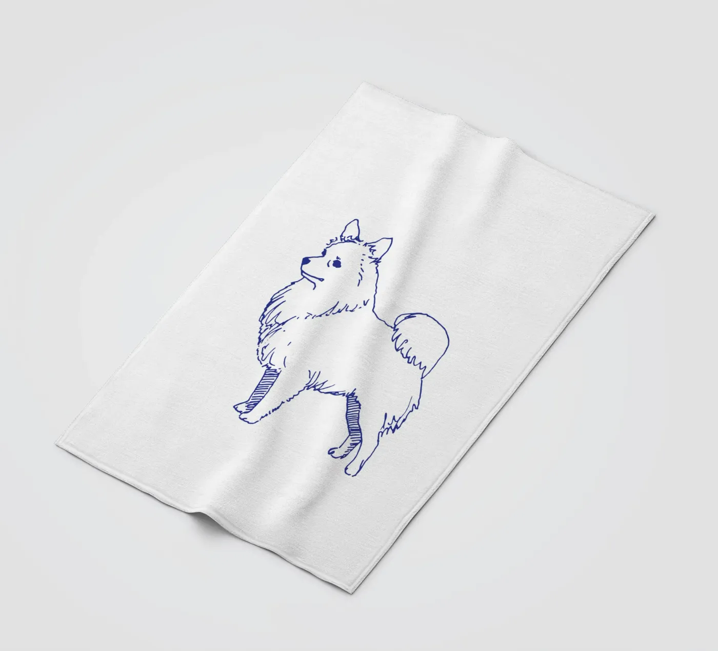 pointed Fleecedecke von Blue on White