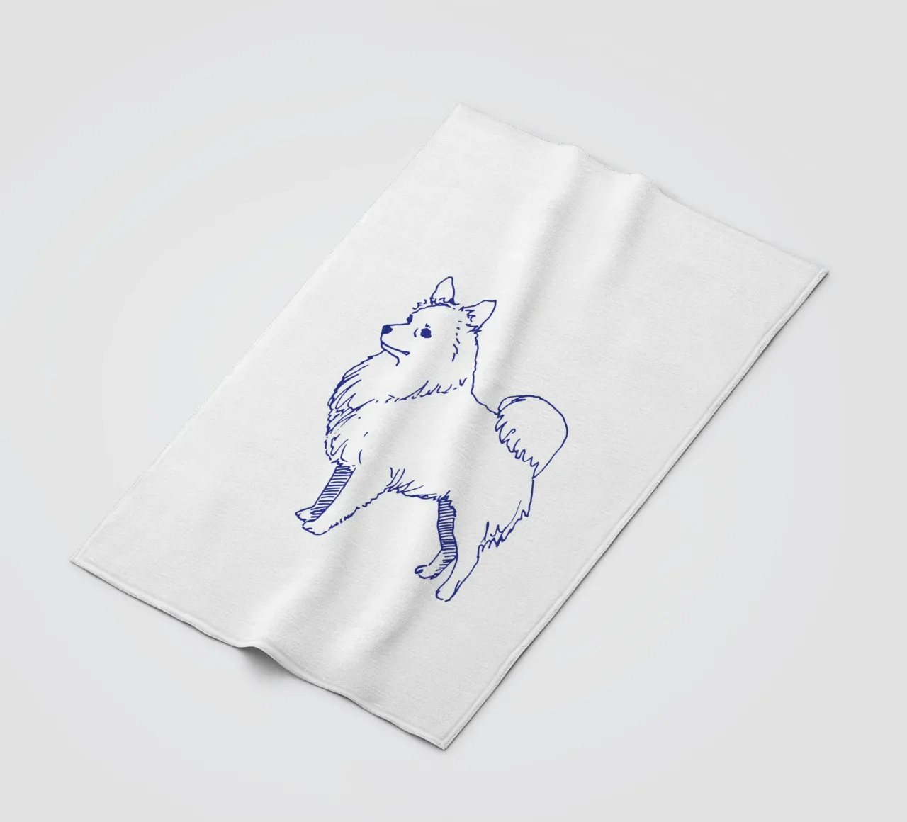 Spitz fleecedeken van Blue on White